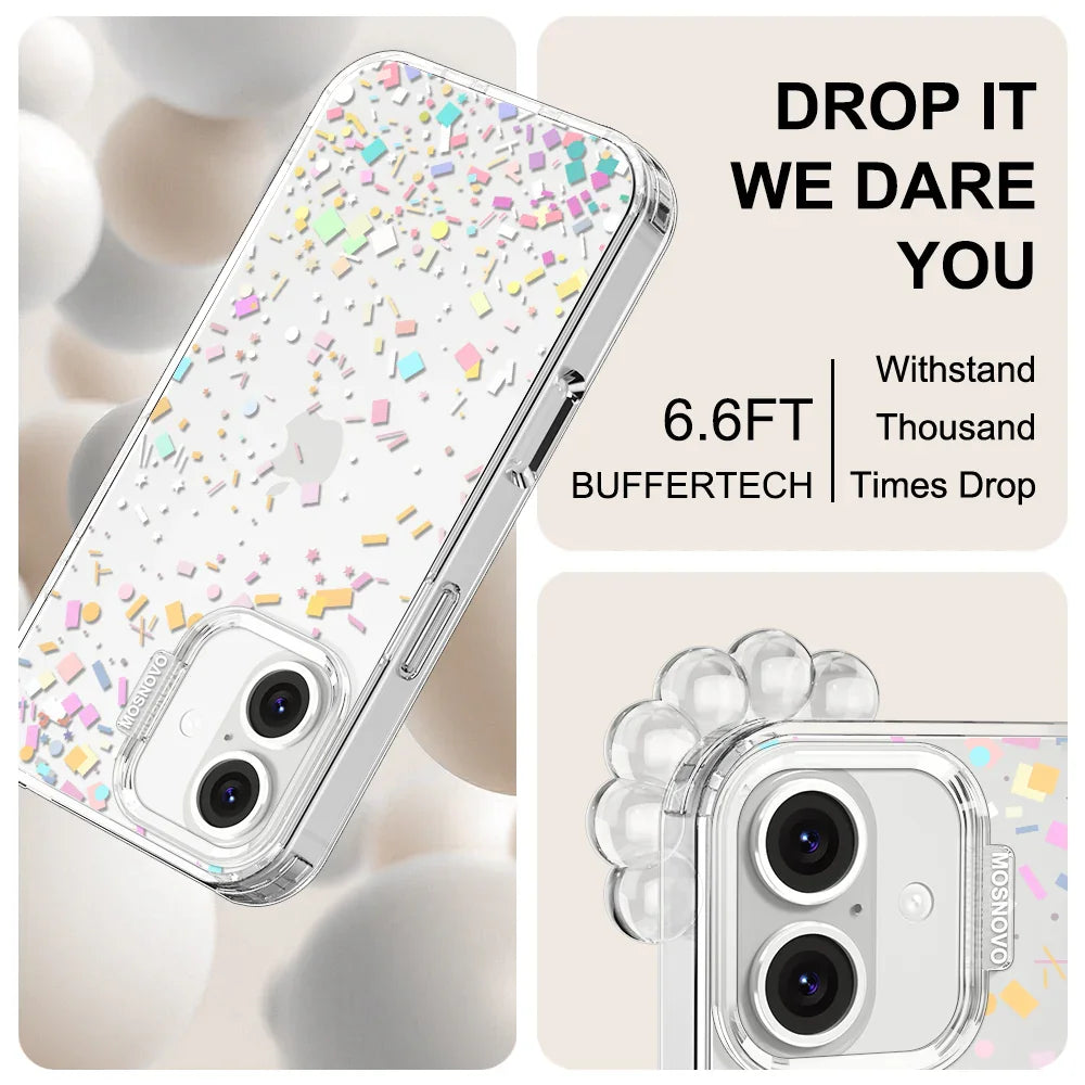Confetti Phone Case - iPhone 16 Plus Case Clear