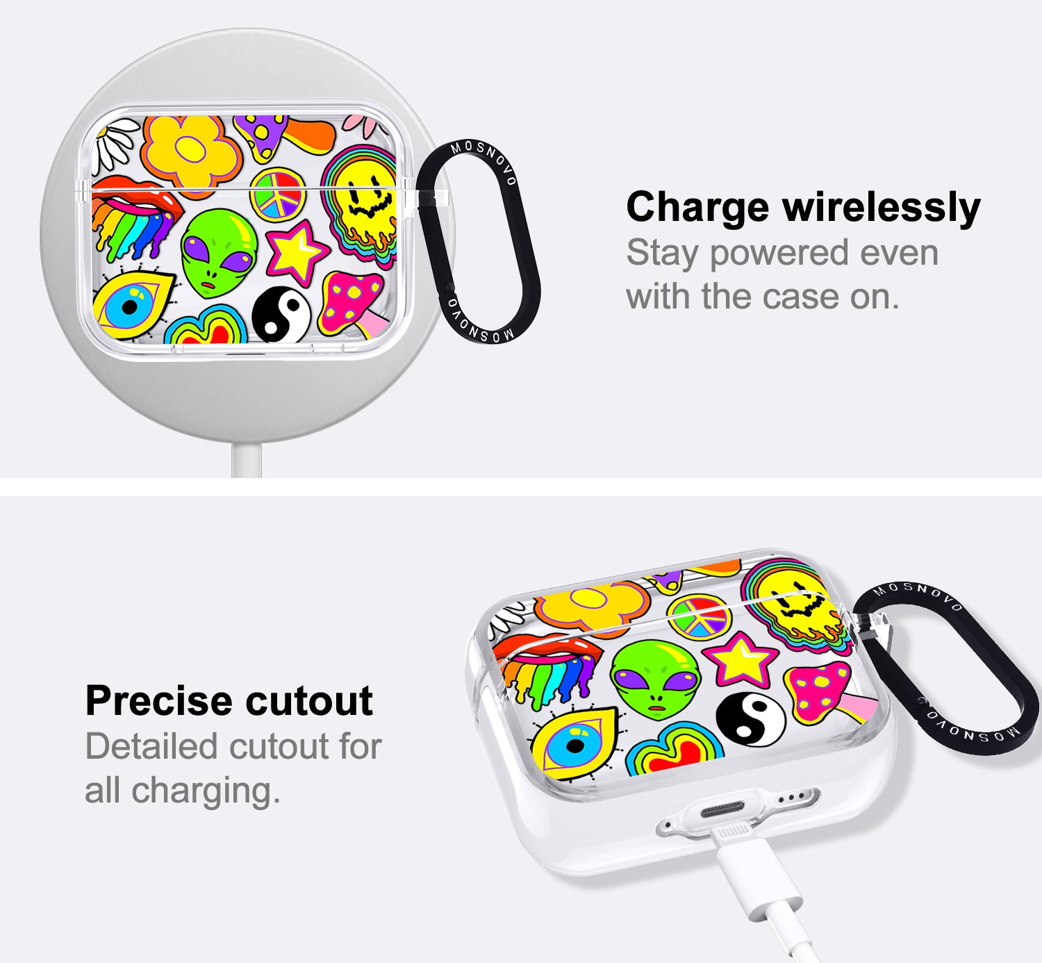 Hippie Rainbow Face Love Airpods Pro 3 Case