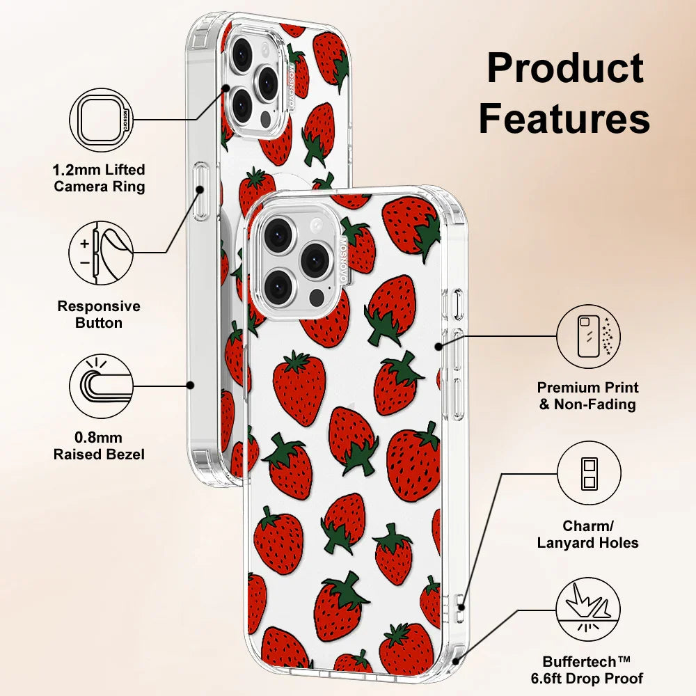 Red Strawberry Phone Case - iPhone 12 Case Clear