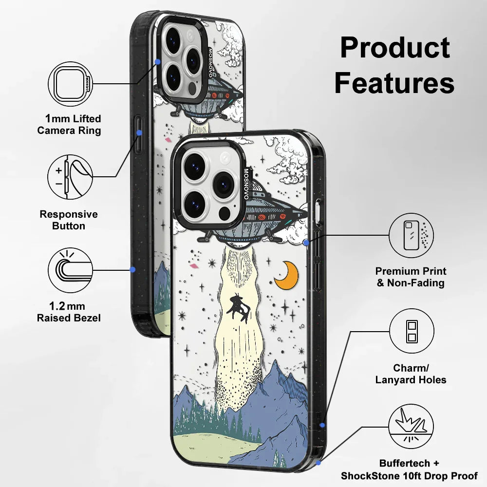 UFO Phone Case - iPhone 13 Pro Max Case Clear Black ShockStone