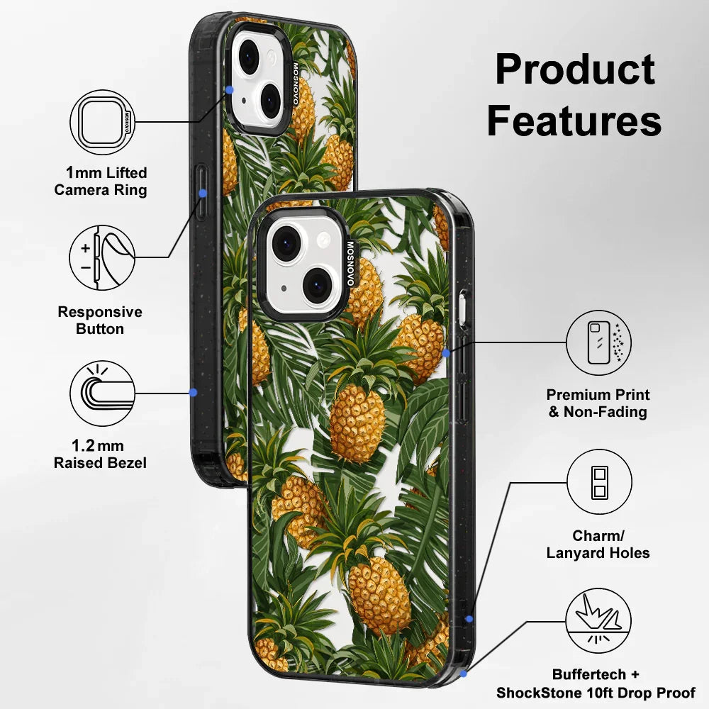 Pineapples Phone Case - iPhone 13 Case Clear Black ShockStone