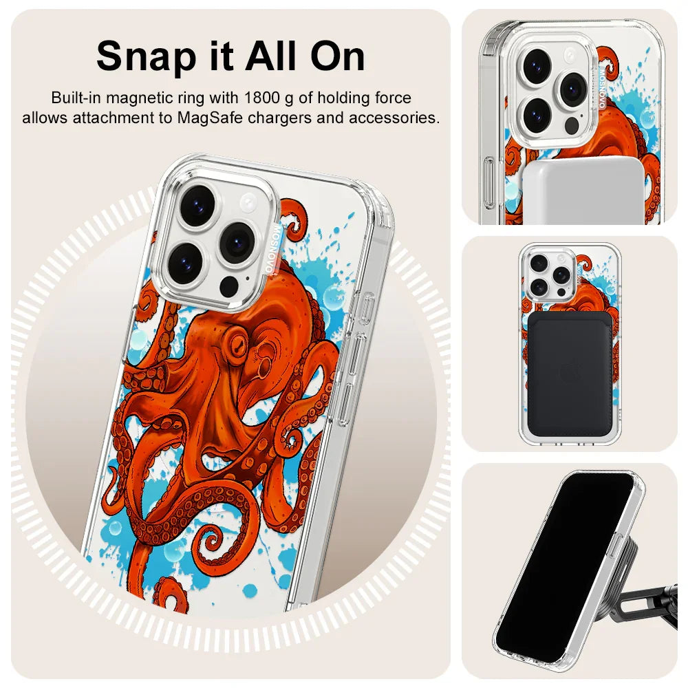 Octopus Phone Case - iPhone 15 Pro Max Case Clear With MagSafe