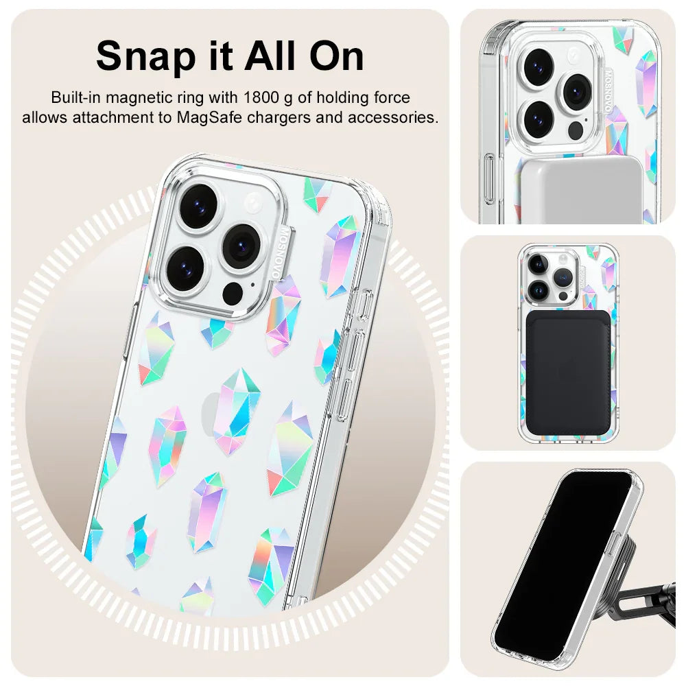 Crystal Gradient Diamond Phone Case - iPhone 14 Pro Case Clear With MagSafe