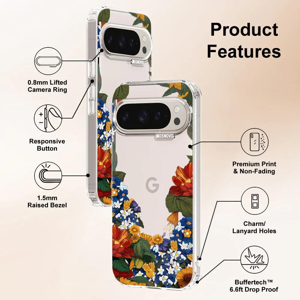 Floral Garden Phone Case - Google Pixel 9 Pro Case Clear