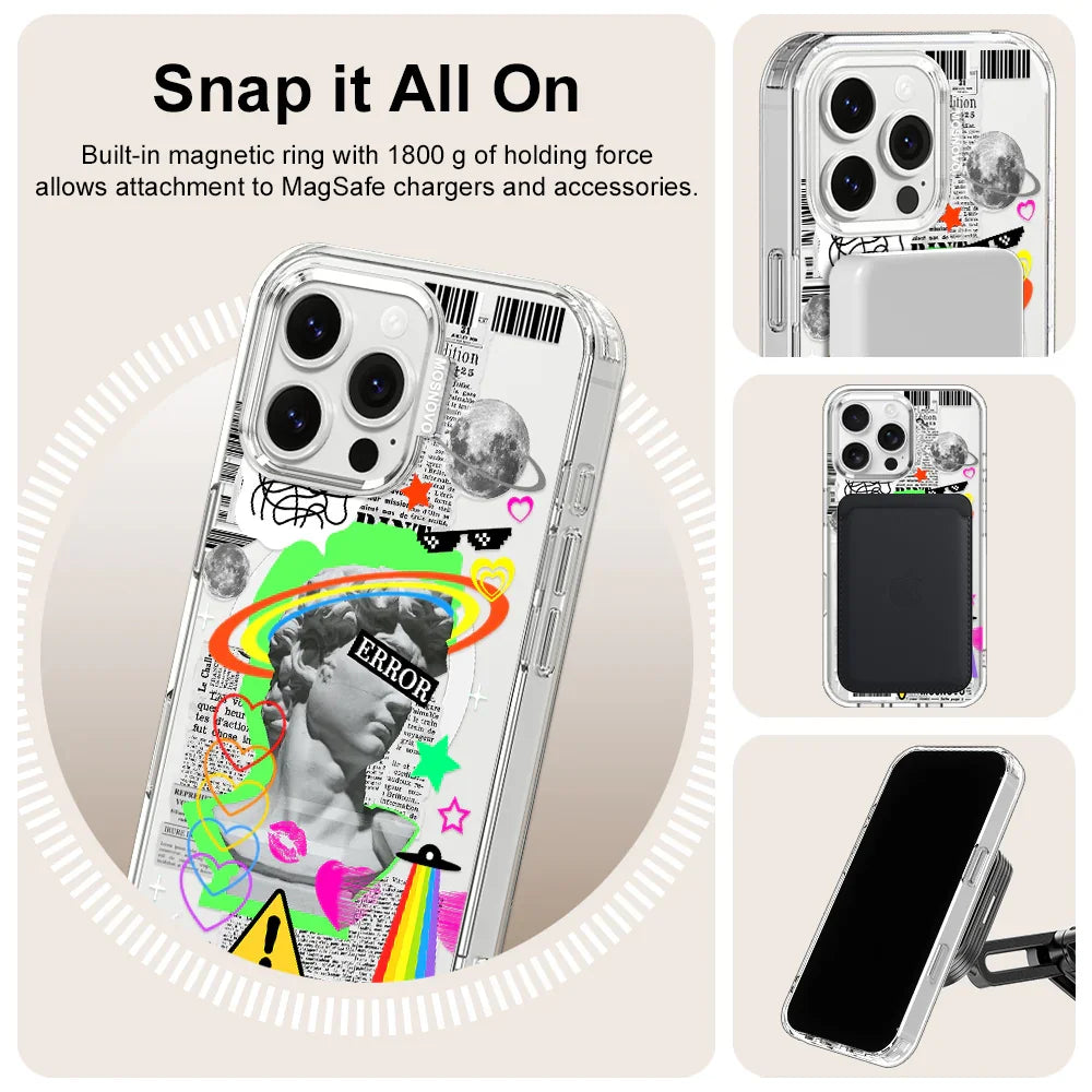 Error Statue Art Phone Case - iPhone 16 Pro Max Case Clear With MagSafe