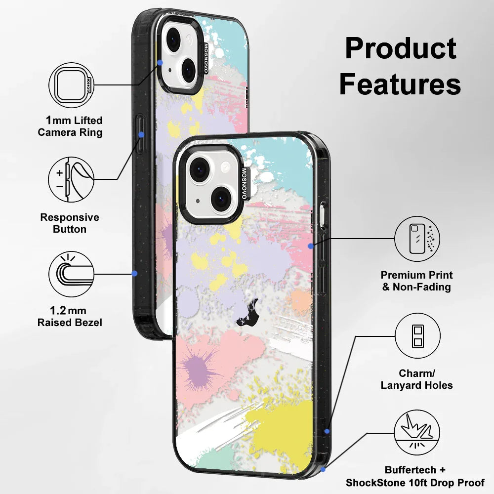 Splash Paint Phone Case - iPhone 14 Plus Case Clear Black ShockStone