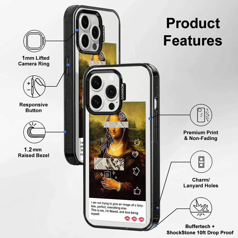 Selfie Artwork Phone Case - iPhone 13 Pro Case Clear Black ShockStone