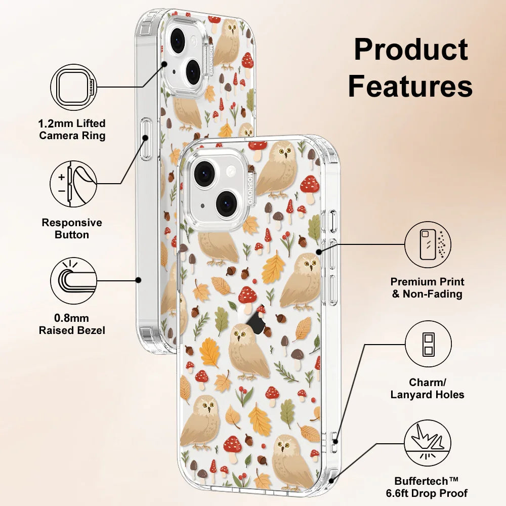 Autumn Owl Phone Case - iPhone 13 Case Clear