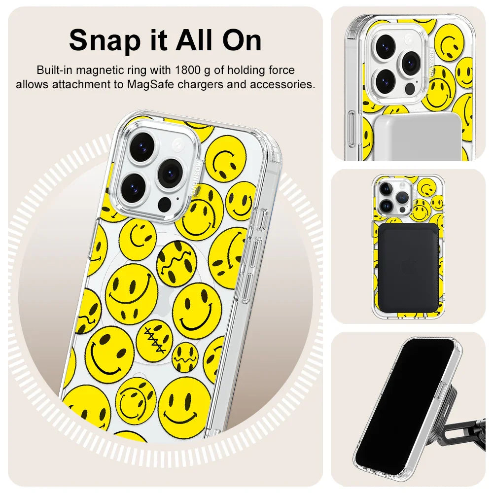 Smiley Face Phone Case - iPhone 14 Pro Max Case Clear With MagSafe