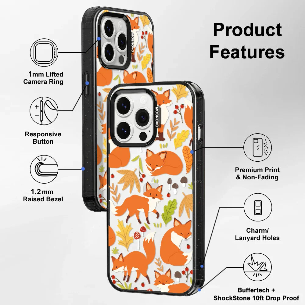 Autumn Fox Phone Case - iPhone 14 Pro Max Case Clear Black ShockStone