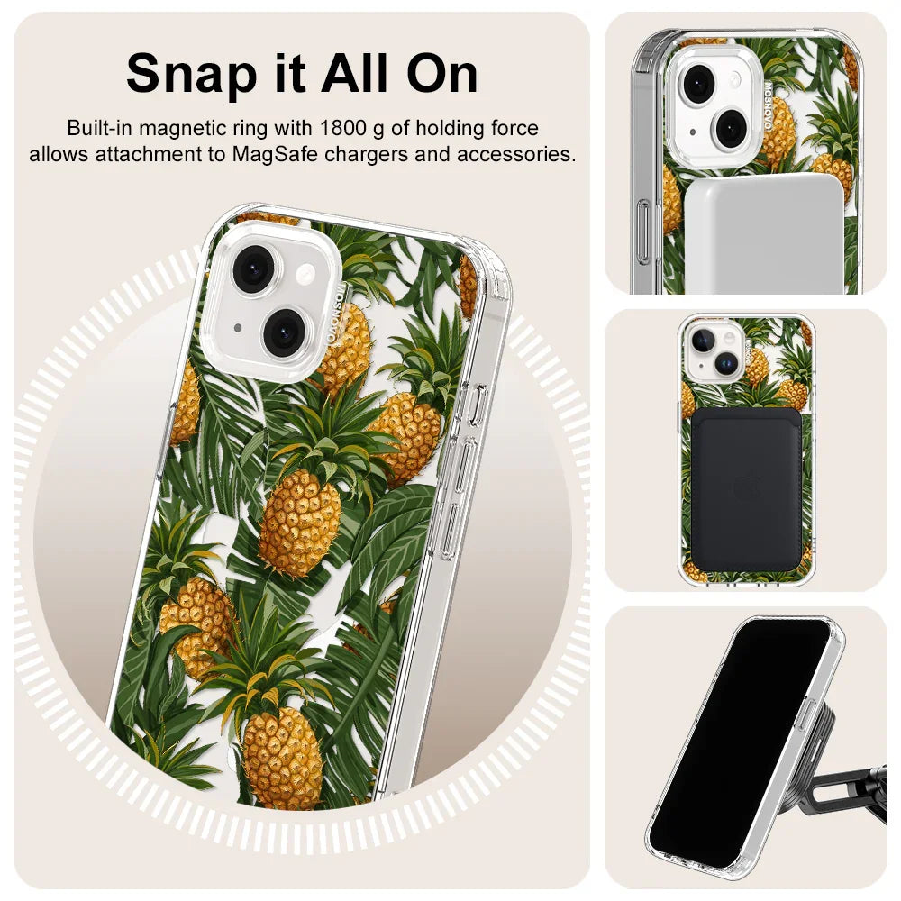 Pineapples Phone Case - iPhone 13 Case Clear With MagSafe