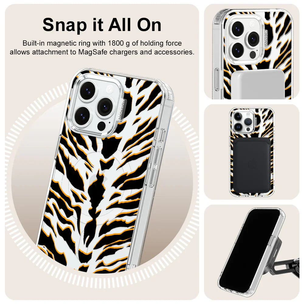 Tiger Print Phone Case - iPhone 14 Pro Max Case Clear With MagSafe
