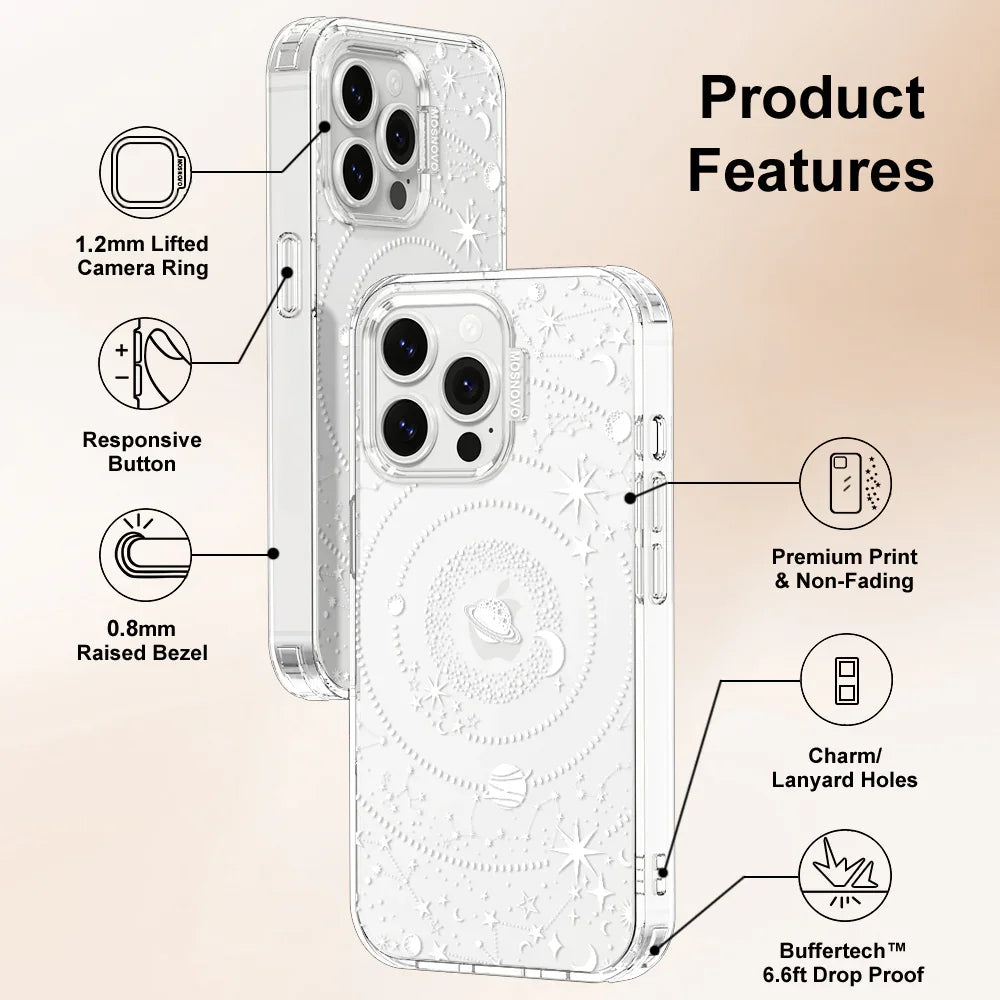 White Galaxy Phone Case - iPhone 14 Pro Max Case Clear