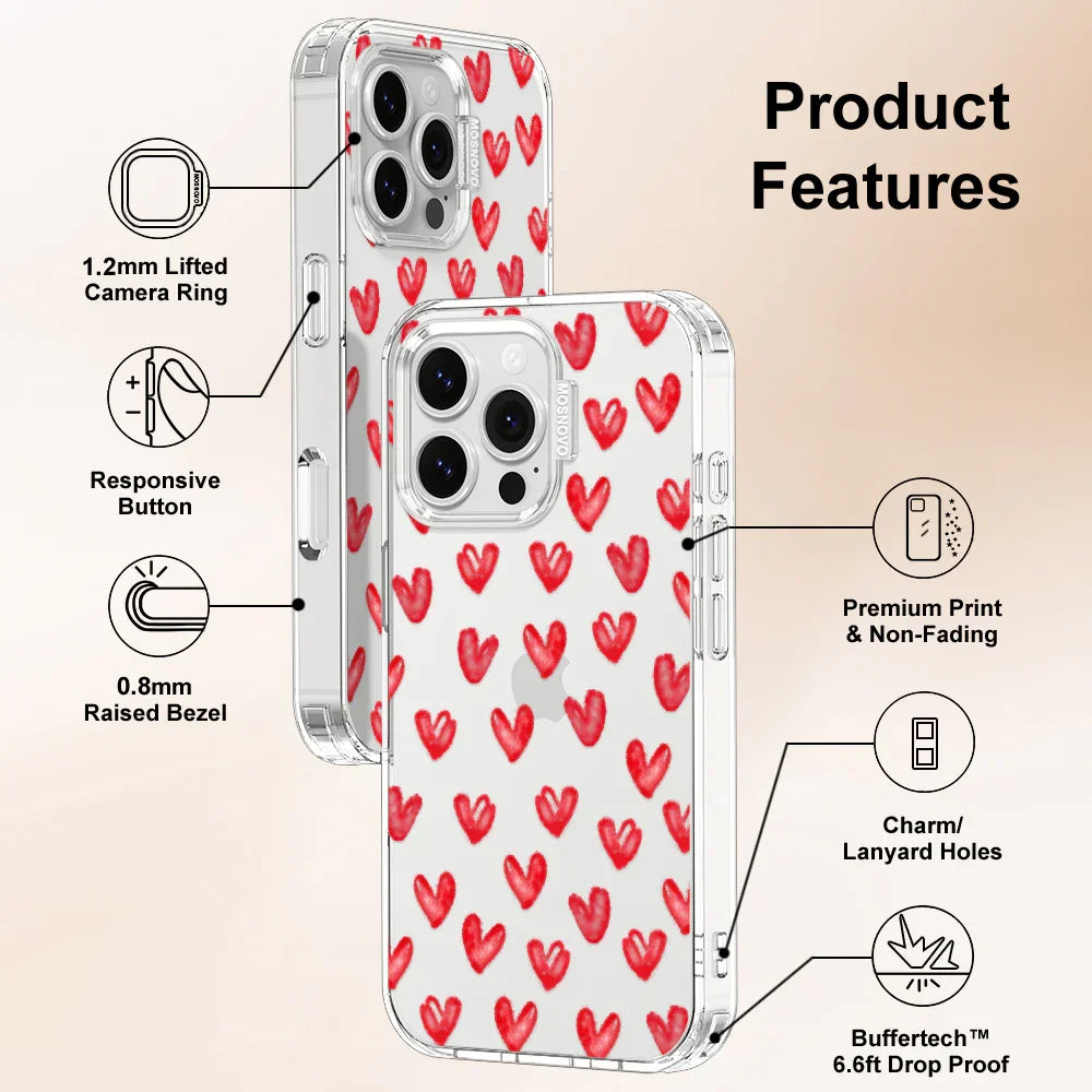 Cute Little Hearts Phone Case - iPhone 16 Pro Max Case – MOSNOVO