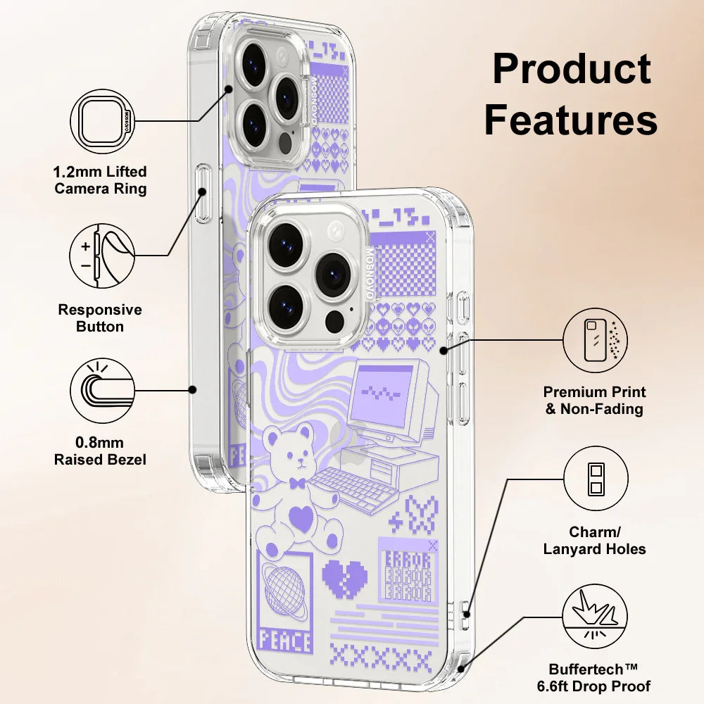 Y2K Aesthetic Phone Case - iPhone 15 Pro Case Clear