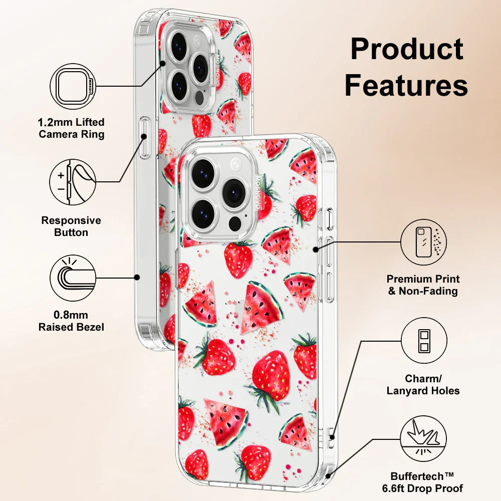 Watermelon Strawberry Phone Case - iPhone 13 Pro Case Clear