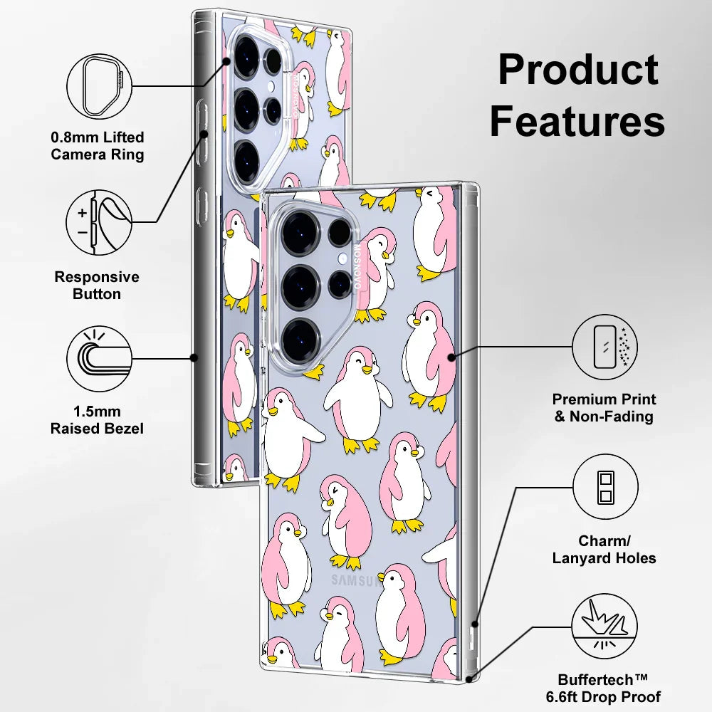 Pink Penguins Phone Case - Samsung Galaxy S24 Ultra Case