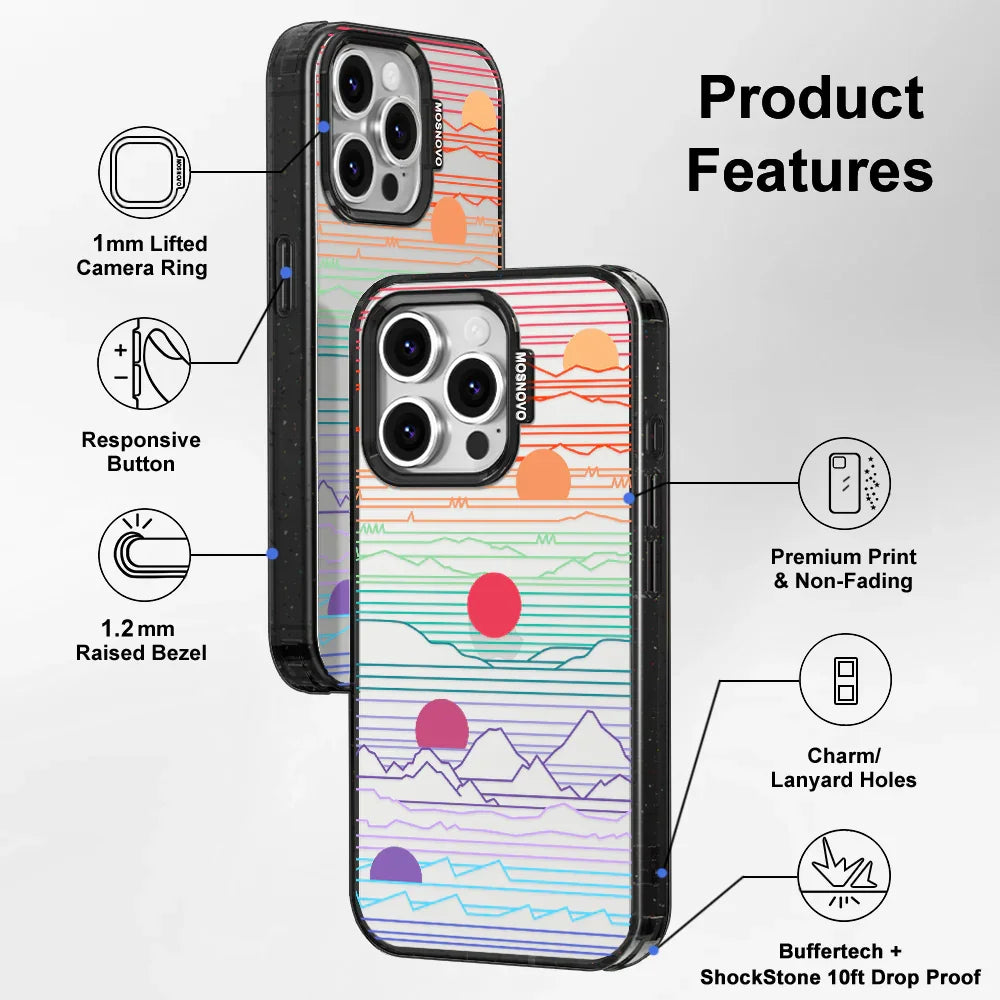 Sunrise and Sunset Phone Case - iPhone 16 Pro Case Clear Black ShockStone