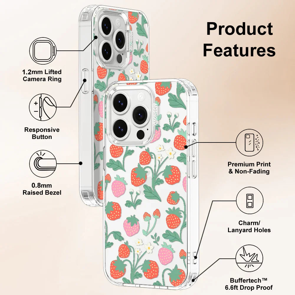 Cute Strawberry Phone Case - iPhone 14 Pro Case Clear