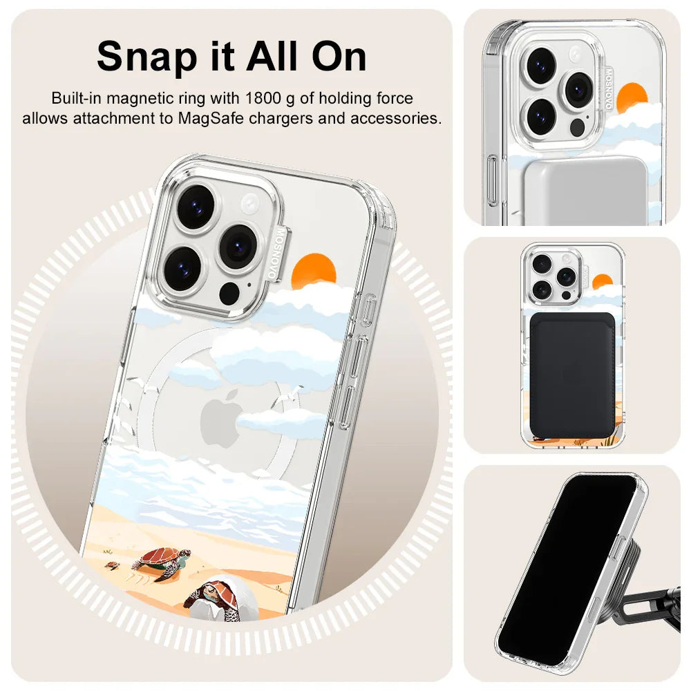 Baby Sea Turtle Phone Case - iPhone 16 Pro Case Clear With MagSafe