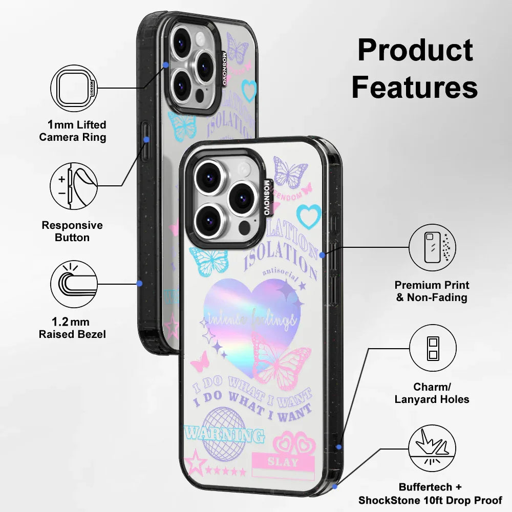 Intense Feeling Phone Case - iPhone 16 Pro Case Clear Black ShockStone