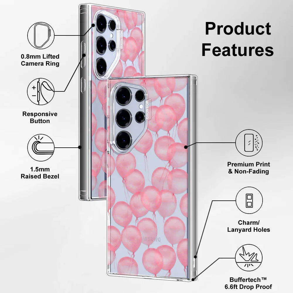 Pink Ballons Phone Case - Samsung Galaxy S24 Ultra Case