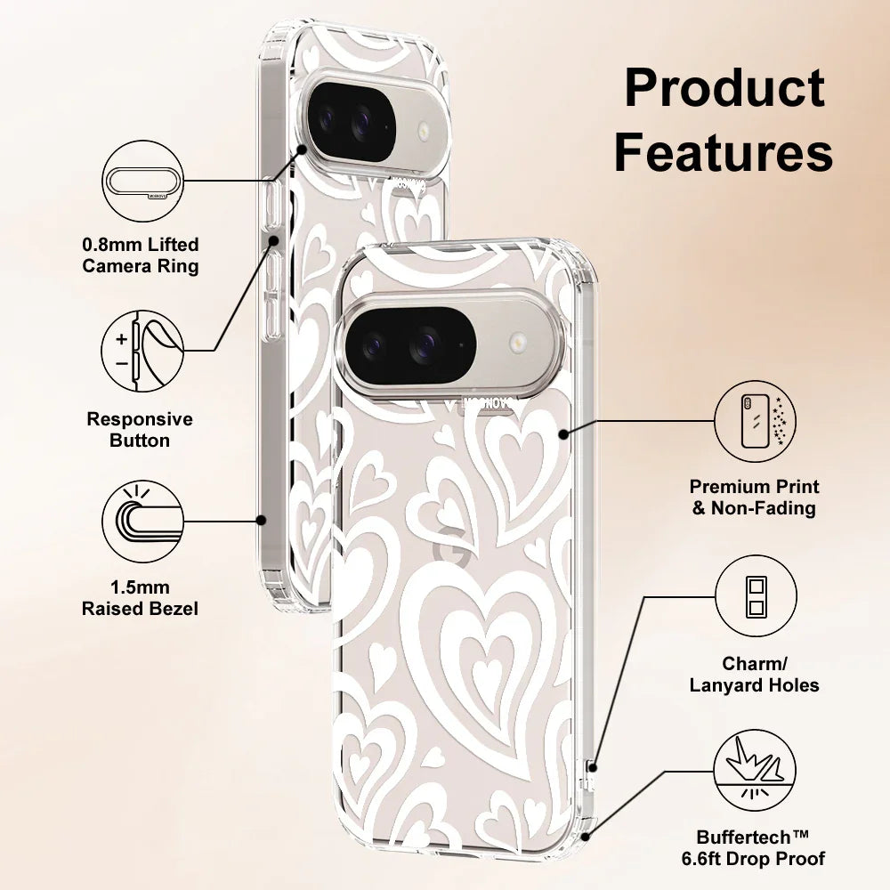 Twist Heart Phone Case - Google Pixel 9 Case Clear