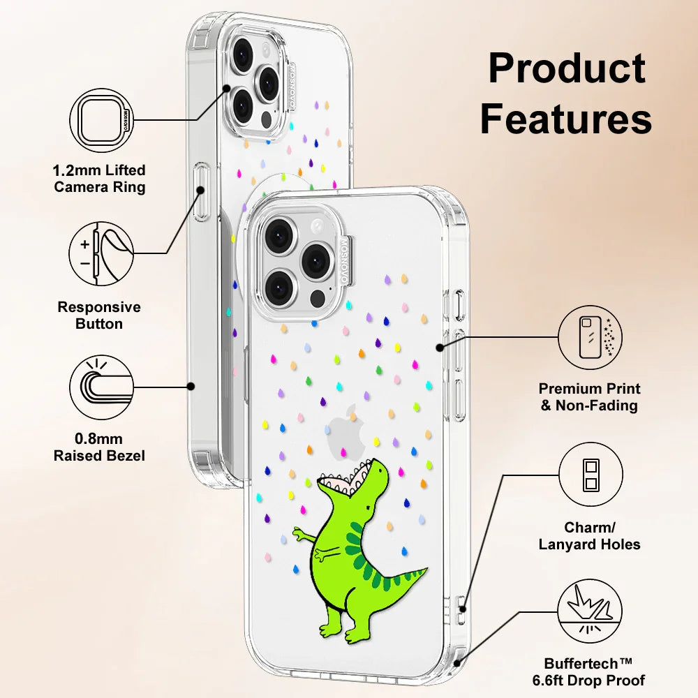 Rainbow Dinosaur Phone Case - iPhone 12 Case Clear
