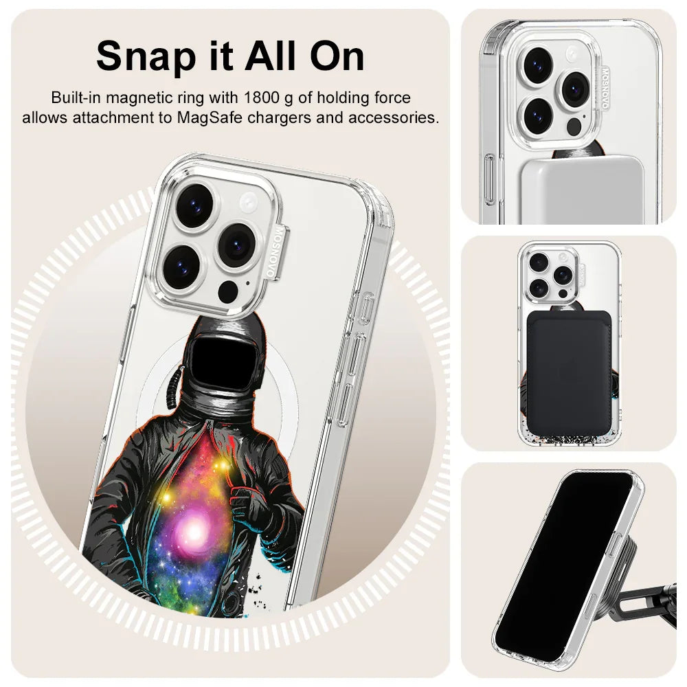 Mystery Astronaut Phone Case - iPhone 16 Pro Case Clear With MagSafe