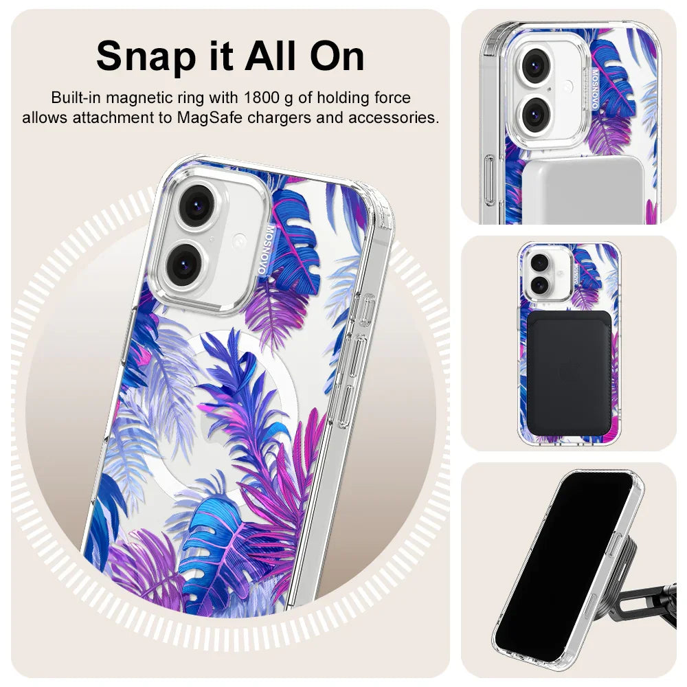 Fancy Palm Leaf Phone Case - iPhone 16 Case Clear With MagSafe