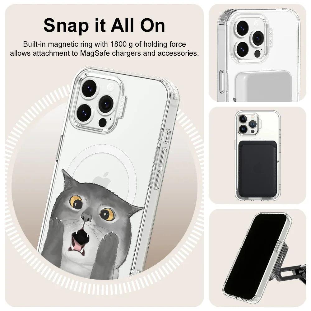 OMG Cat Phone Case - iPhone 13 Pro Max Case Clear With MagSafe