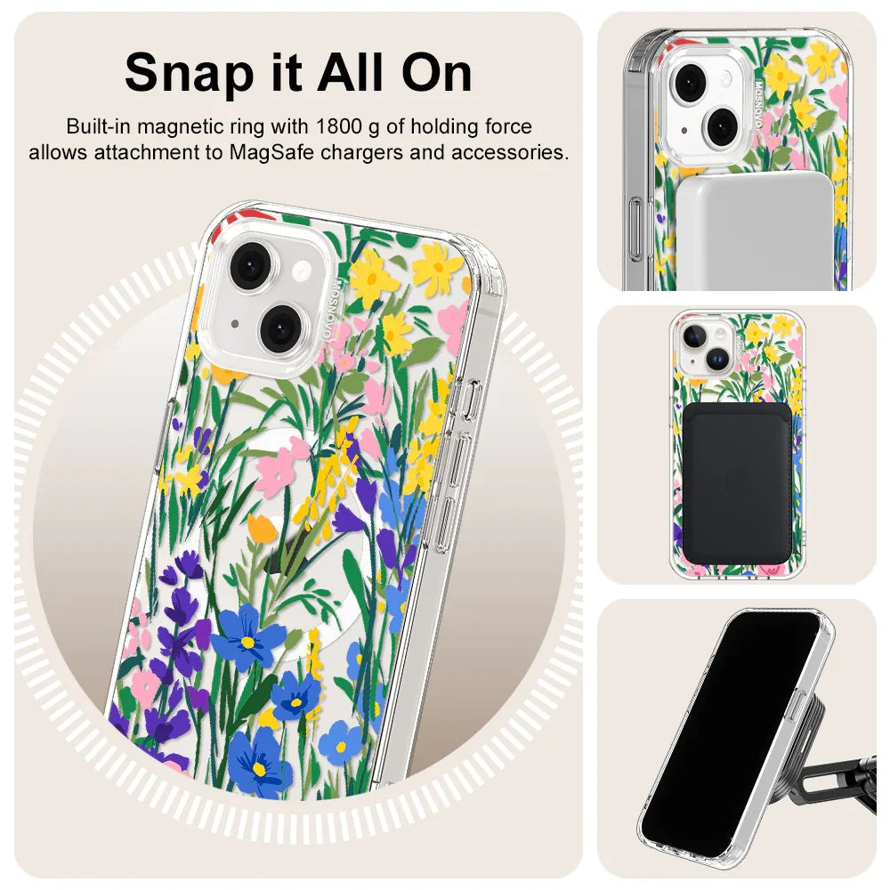 Spring Flower Phone Case - iPhone 13 Case Clear With MagSafe