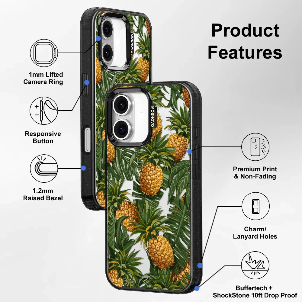 Pineapples Phone Case - iPhone 16 Case Clear Black ShockStone