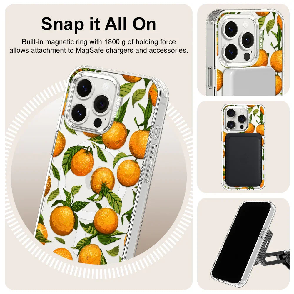 Tangerine Phone Case - iPhone 15 Pro Case Clear With MagSafe