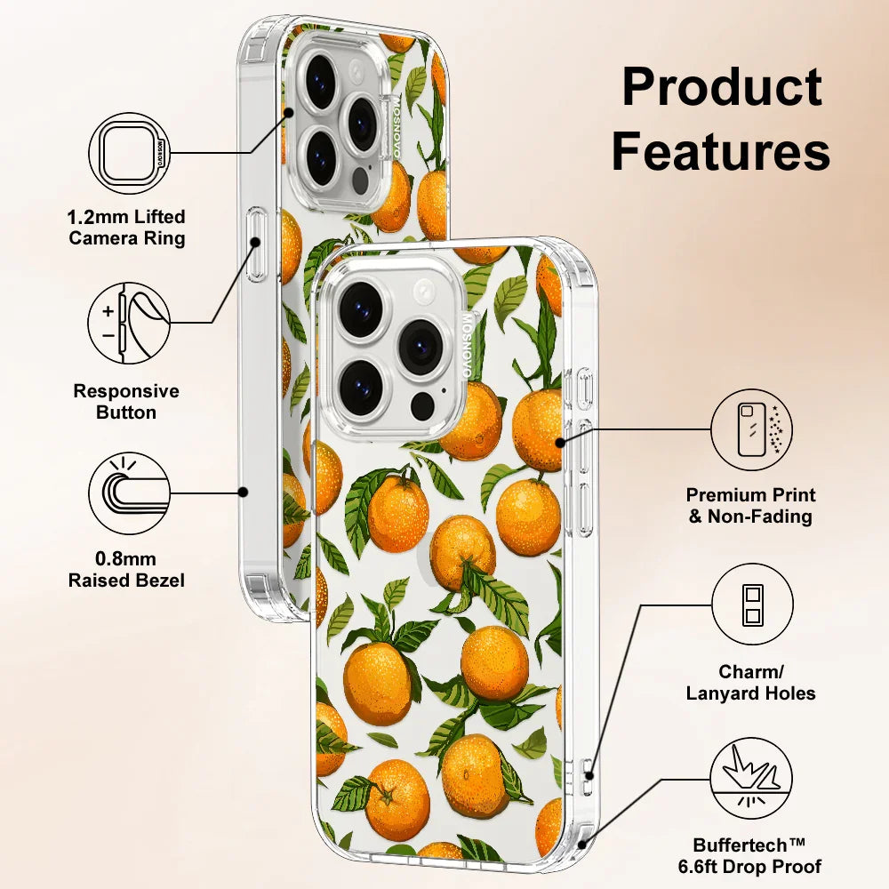 Tangerine Phone Case - iPhone 15 Pro Case Clear
