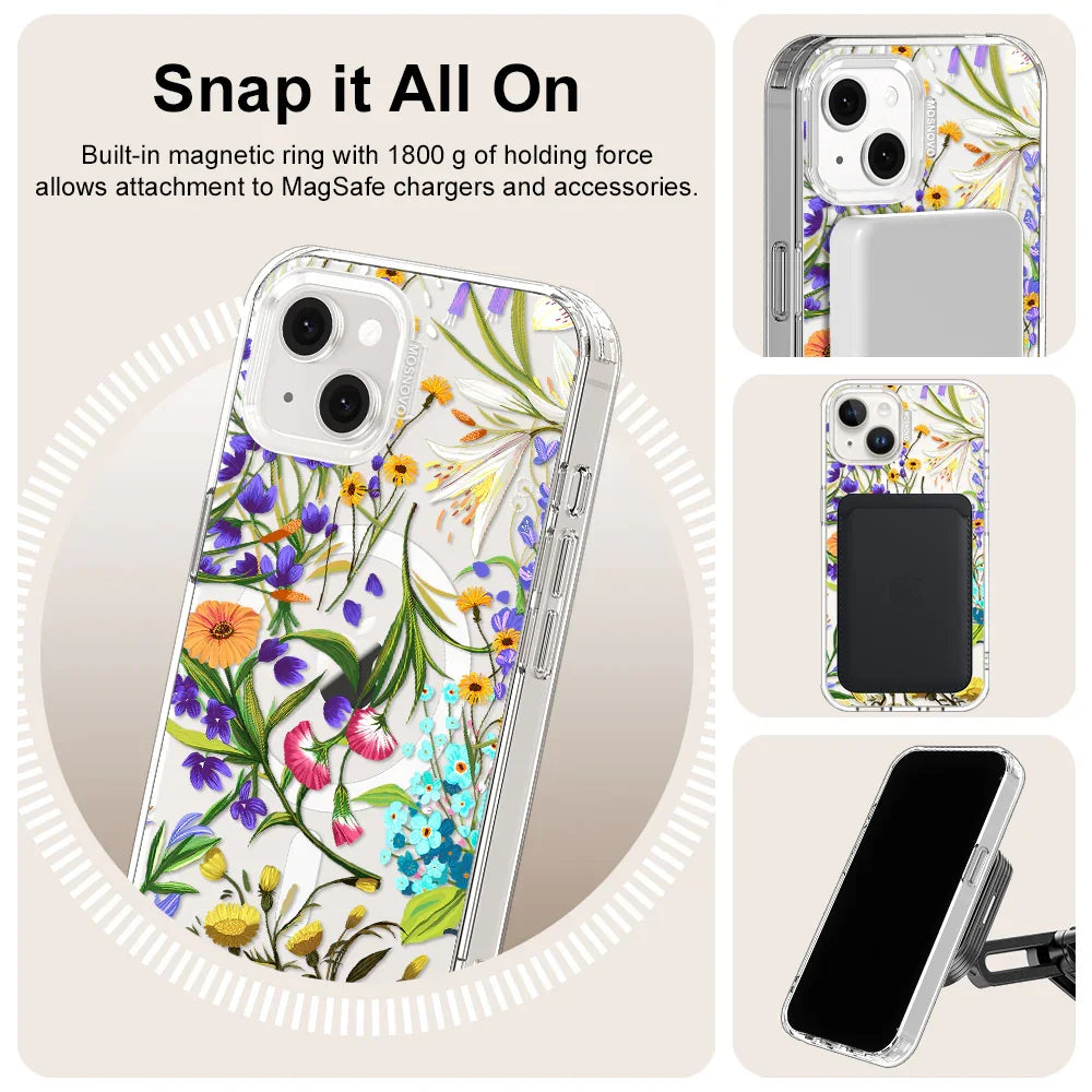 Summer Flower Holidays Phone Case - iPhone 13 Case Clear With MagSafe