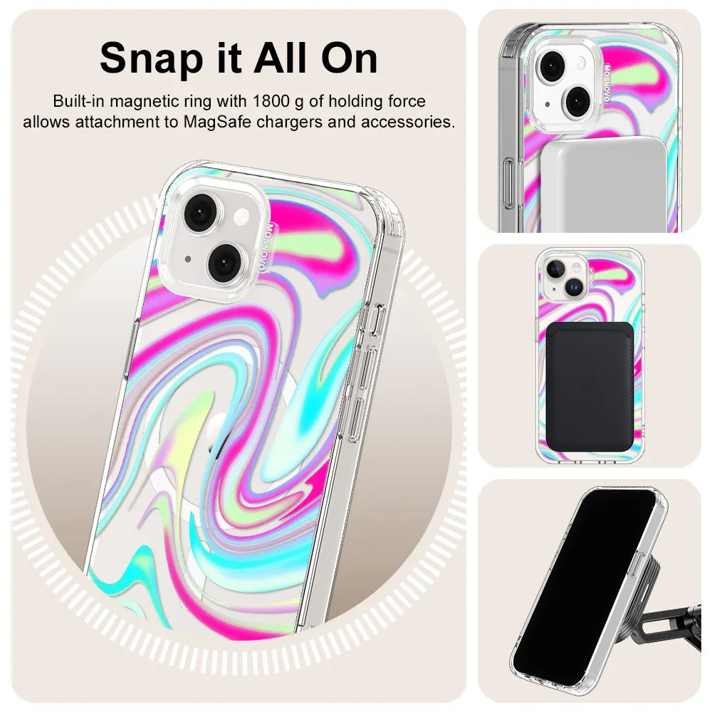 Psychedelic Swirls Phone Case - iPhone 13 Case Clear With MagSafe