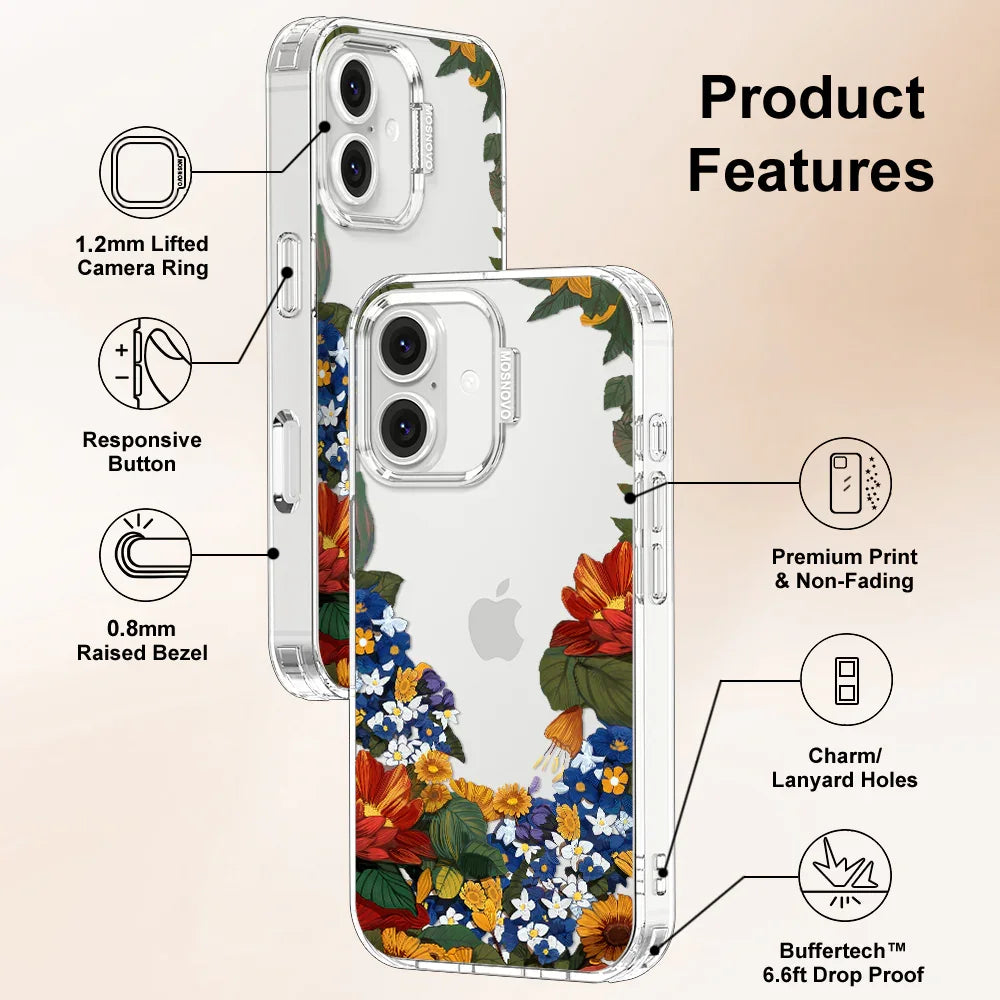 Floral Garden Phone Case - iPhone 16 Plus Case Clear