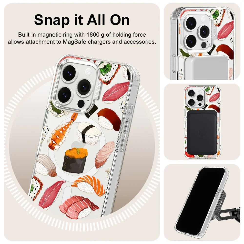 Sushi Phone Case - iPhone 16 Pro Case Clear With MagSafe