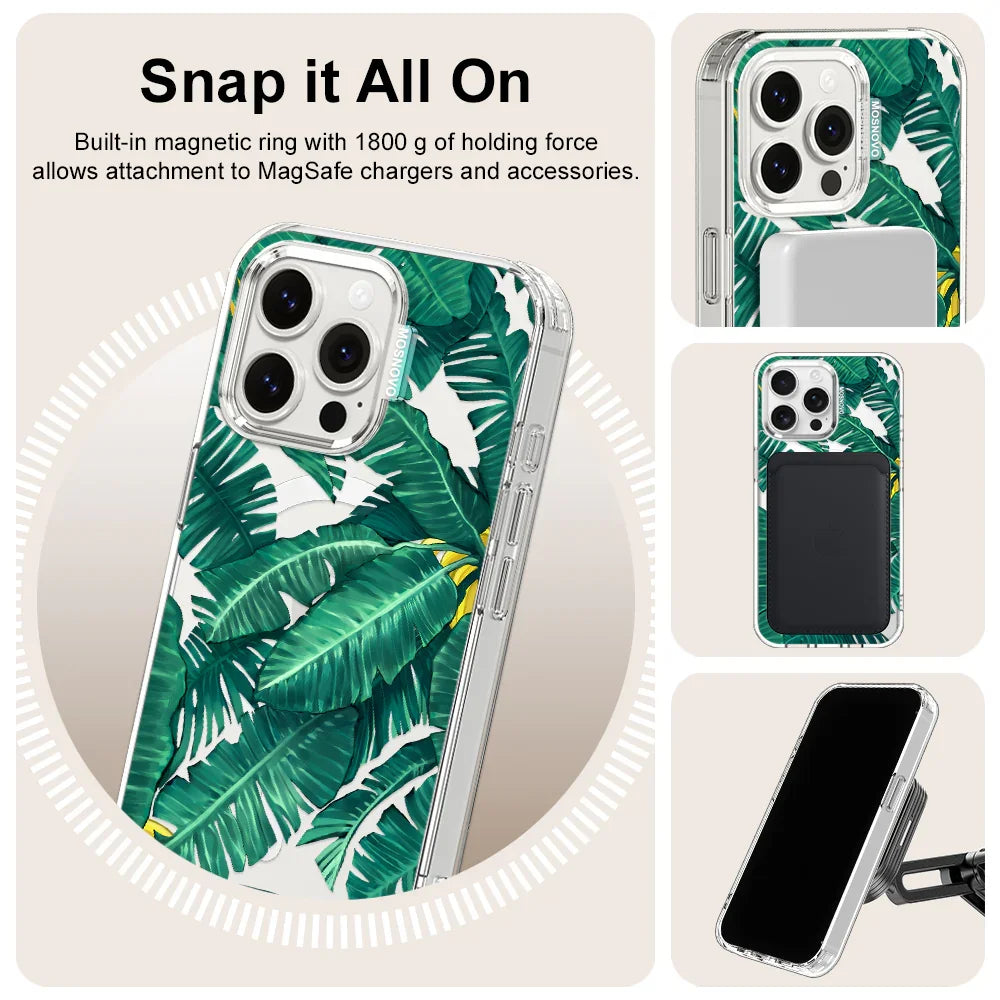 Banana Leaf Phone Case - iPhone 15 Pro Max Case Clear With MagSafe