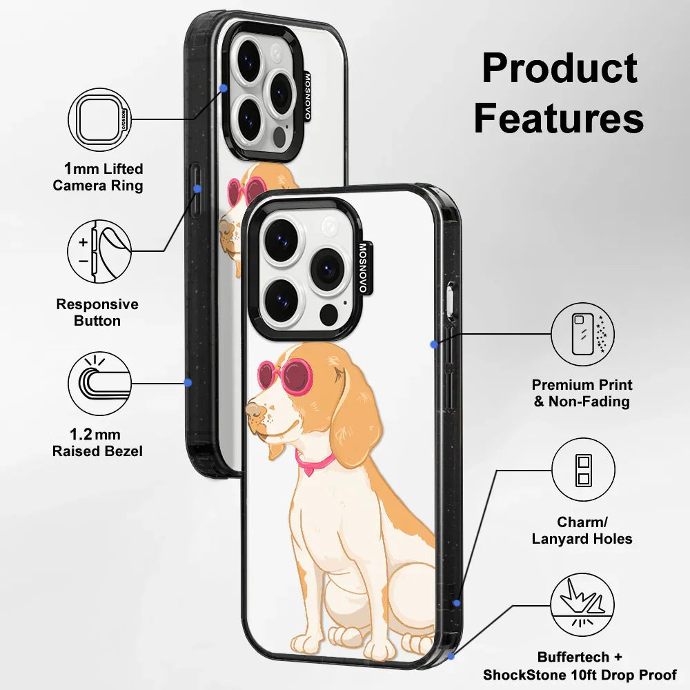 Cute Beagle Phone Case - iPhone 14 Pro Case Clear Black ShockStone