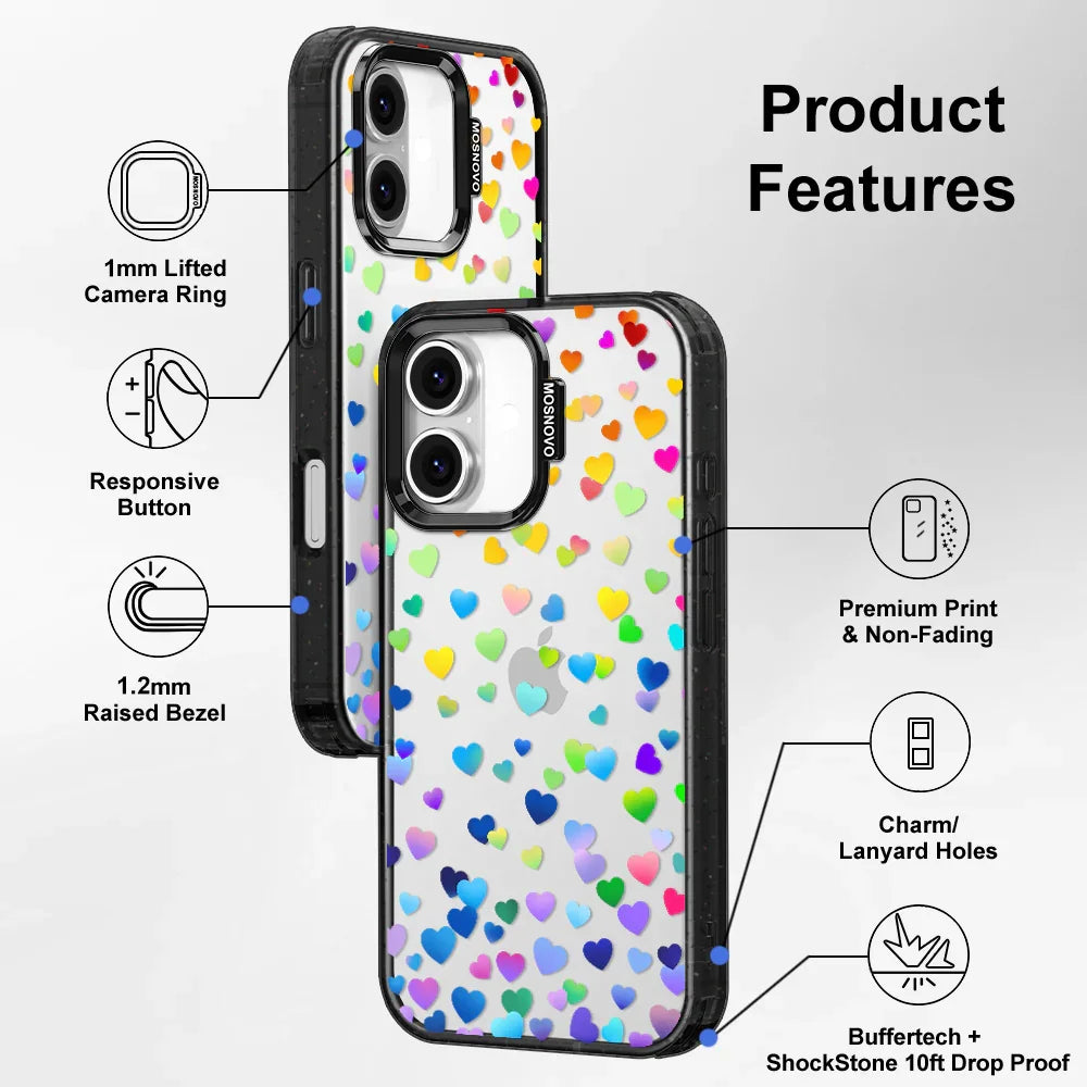 Love is Love Phone Case - iPhone 16 Plus Case Clear Black ShockStone