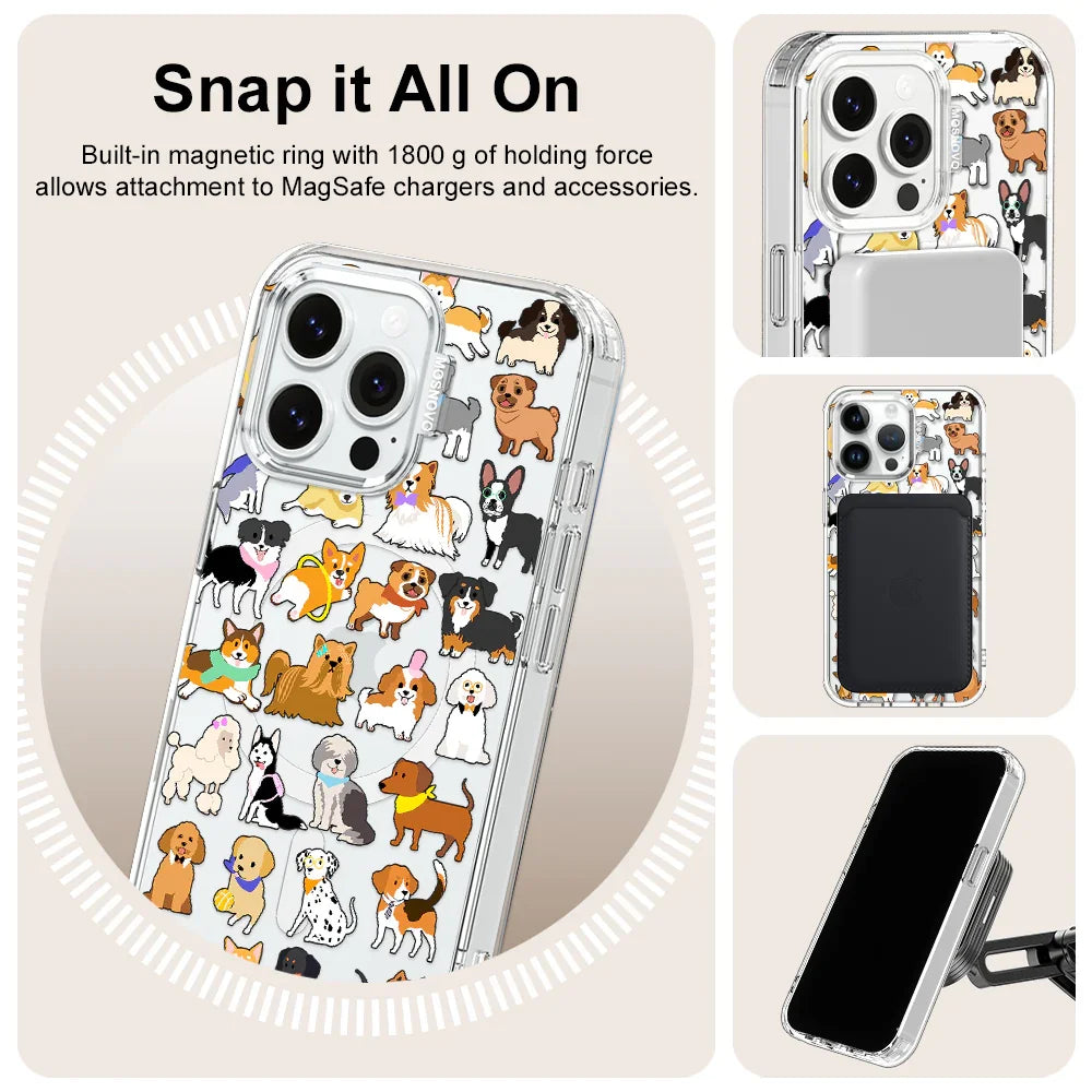 Cute Puppy Phone Case - iPhone 14 Pro Max Case Clear With MagSafe
