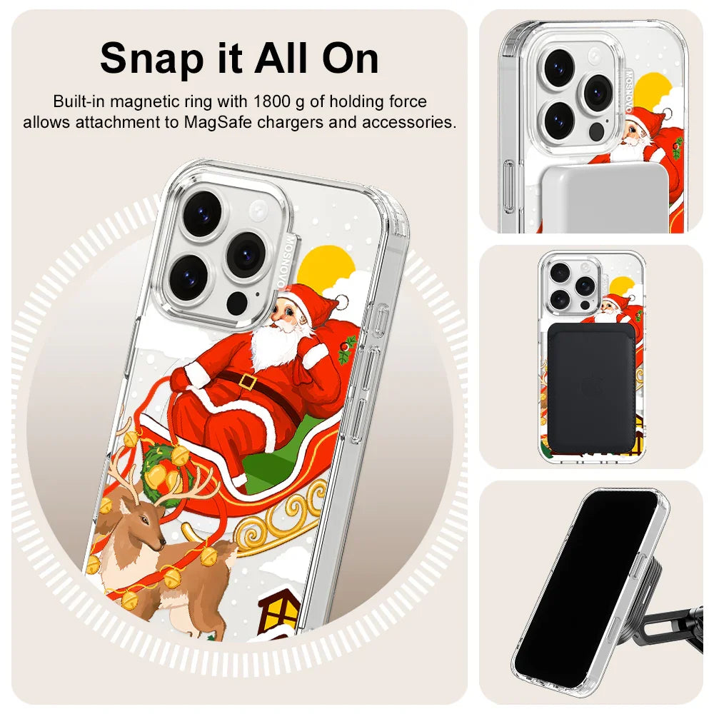 Santa Claus Phone Case - iPhone 16 Pro Case Clear With MagSafe