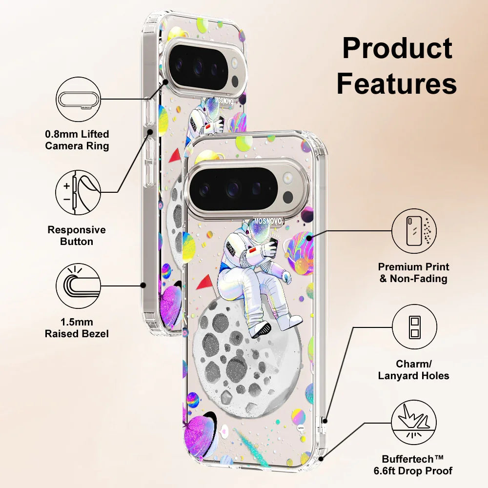 Astronaut Selfie Phone Case - Google Pixel 9 Pro Case Clear