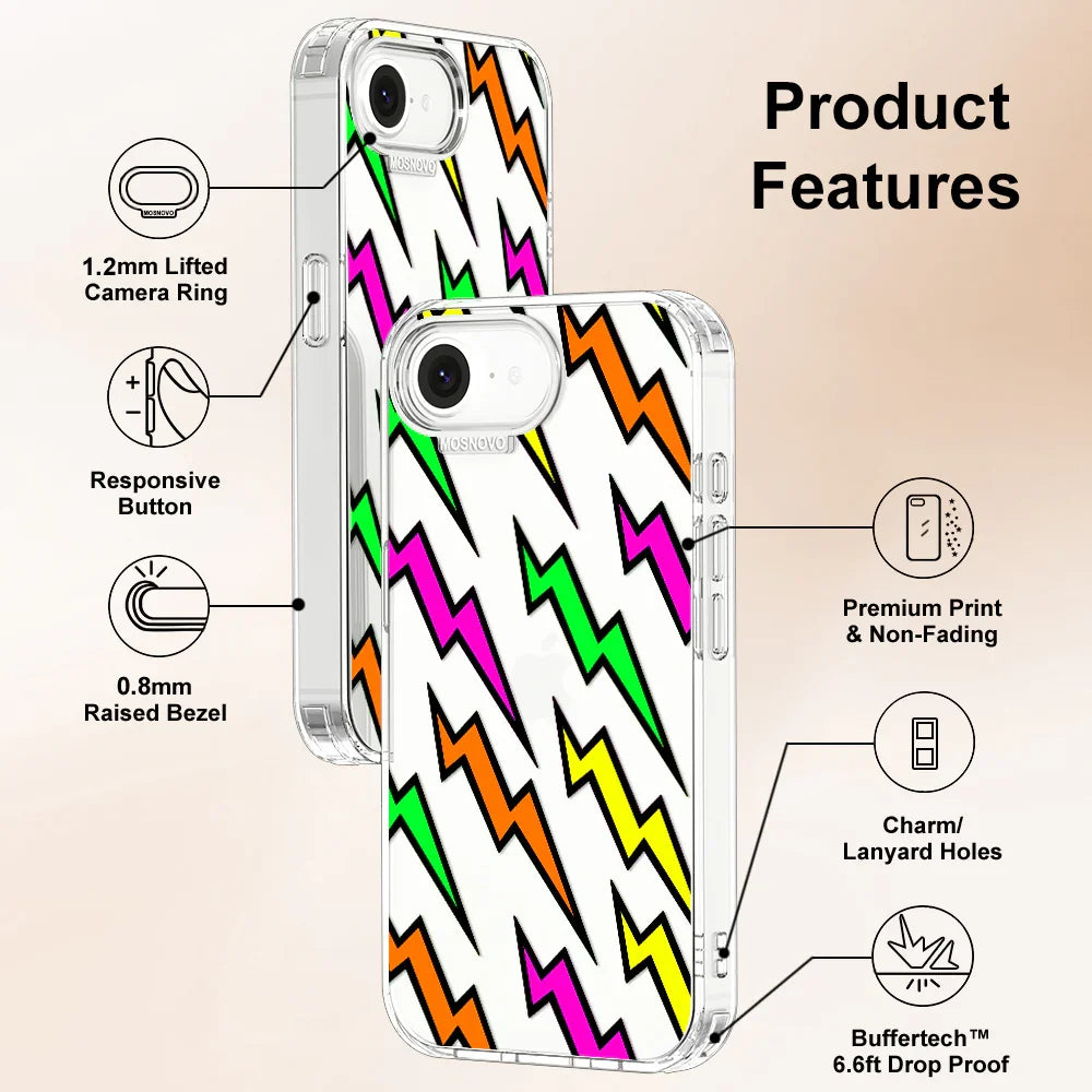 Colorful Lightning Phone Case - iPhone 16e Case Clear