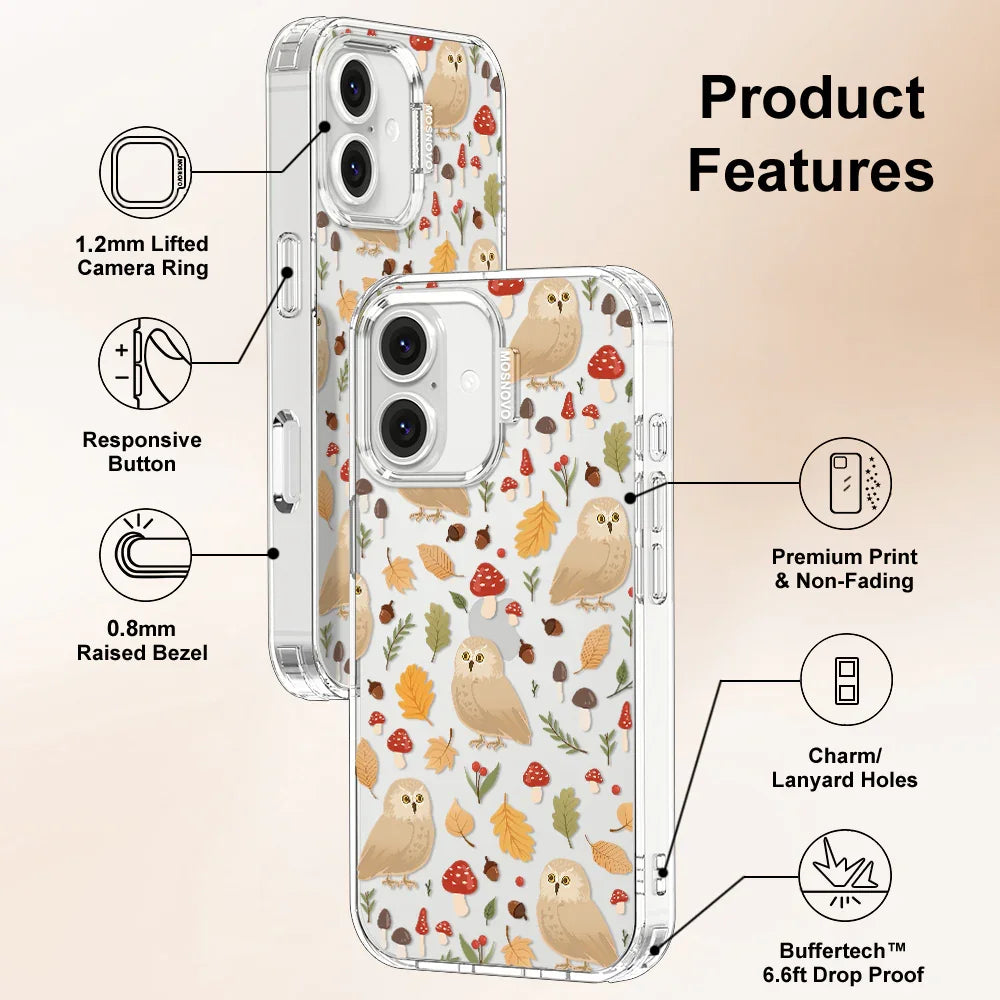 Autumn Owl Phone Case - iPhone 16 Plus Case Clear