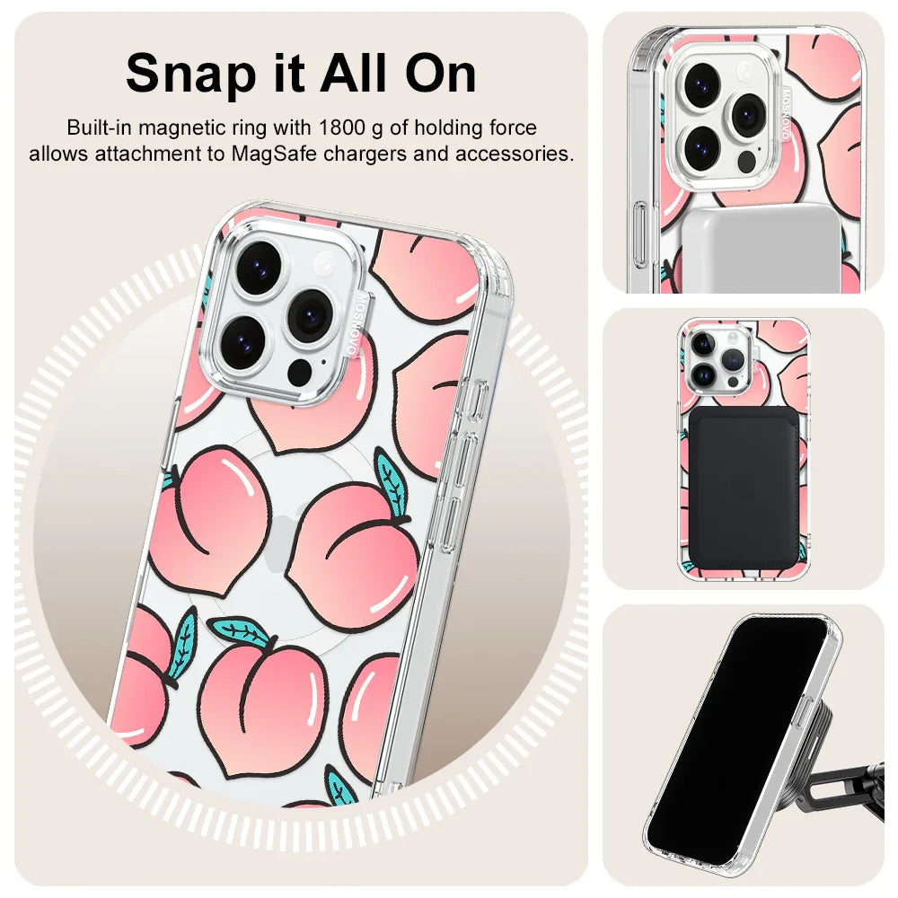 Cute Peach Phone Case - iPhone 14 Pro Max Case Clear With MagSafe