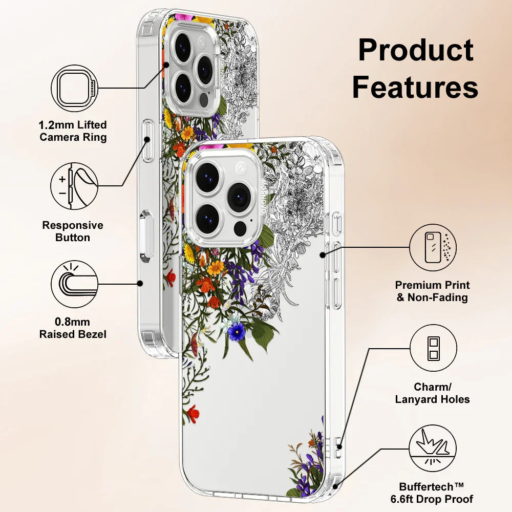 Spring Meadow Phone Case - iPhone 16 Pro Max Case Clear