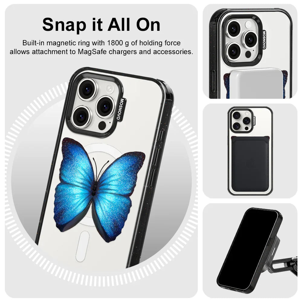 Morphidae Phone Case - iPhone 15 Pro Max Case Clear Black ShockStone With MagSafe